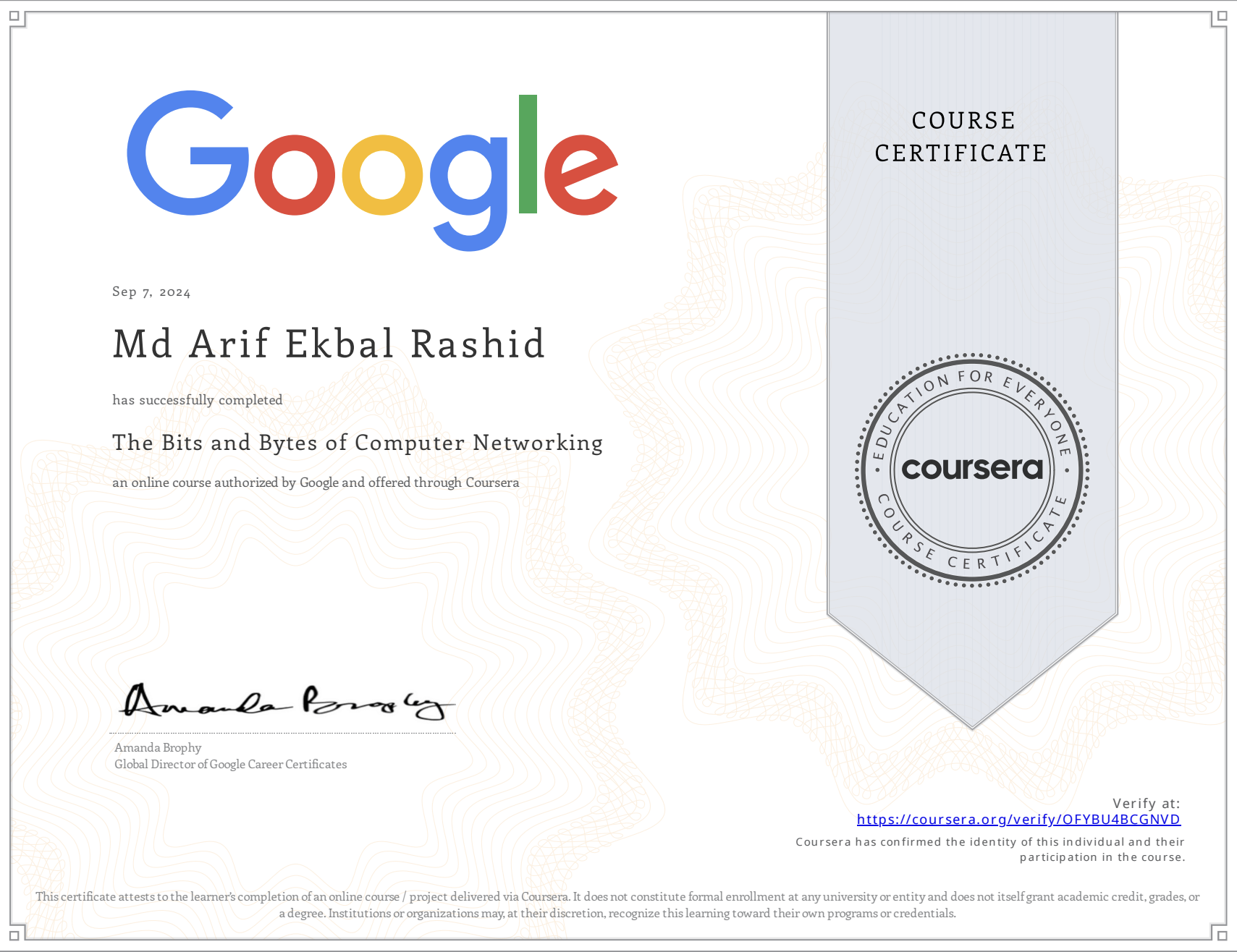 Networking Certificate